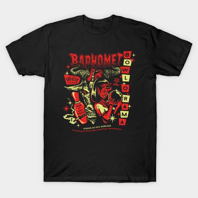 Baphomet Bowl-O-Rama T-Shirt by heartattackjack